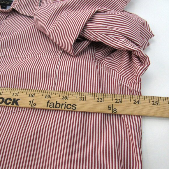 Banana Republic Men's Red Stripe Collared Long Sleeve Dress Shirt 17-171/2" XL - Picture 5 of 12